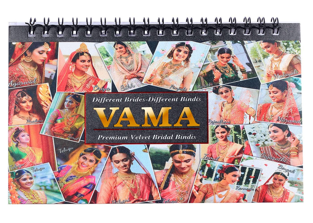 VAMA Forehead Kumkum Gold & White Stone Multicolour Bindi Booklet for Women & Girls (Stone Bindi Book - 376 Bindis) Multicolor