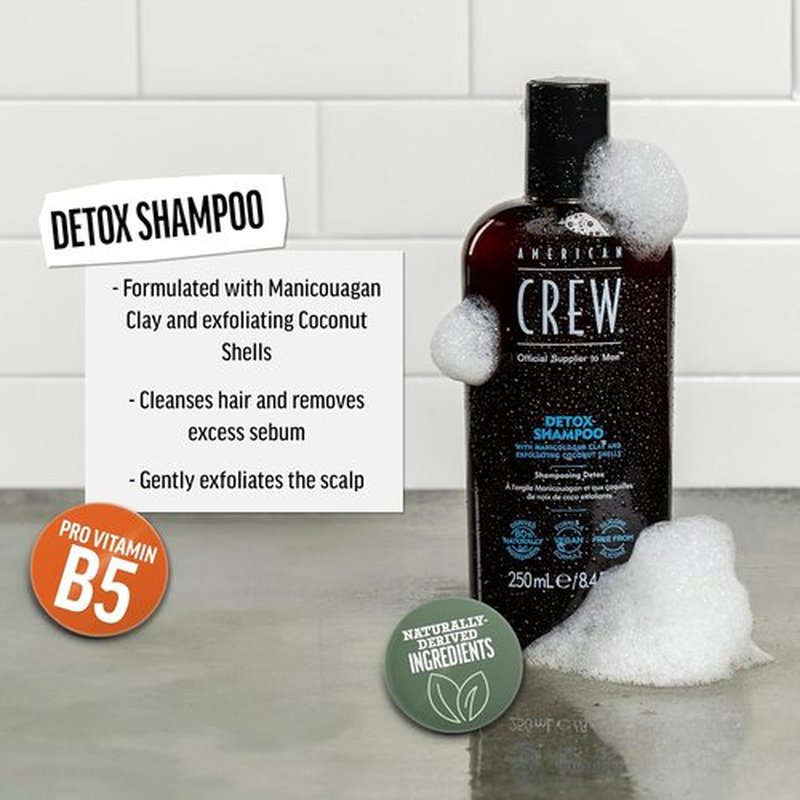 American Crew Detox Shampoo - Naturally Derived Vegan Formula with Citrus Mint Fragrance | 33.8 Fl Oz