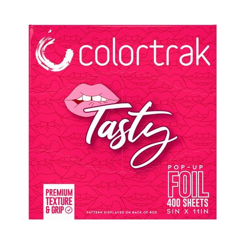 Colortrak Tasty Pop-up Foil W/Dispenser (400 Count), Pre-cut Sheets, Non-Slip Embossed Texture, 5" x 11" Sheets for Hair Foil Coloring and Highlighting Sheet Applications