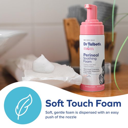 Dr. Talbot's Mom Perineal Soothing Foam - Cooling Postpartum Relief with Witch Hazel and Citroganix - Postpartum Essentials - 5 fl oz