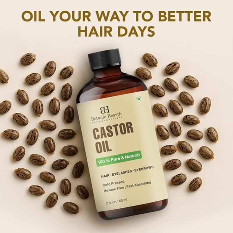 Botanic Hearth Castor Oil & Home Hair Perm Kit| 100% Pure & Natural, Cold Pressed | 2 fl oz| For Hair, Eyelashes & Eyebrows | Hexane Free, Fast Absorbing | With Applicators & Dropper