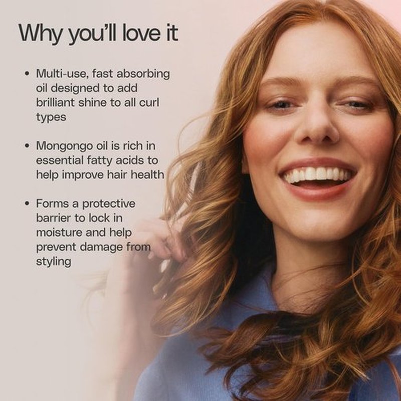 Ouidad Moisture Lock Mongongo Hair Oil - Multi-Use Leave-In Treatment for Curly Hair, 1.7 fl oz | Hydrates & Restores Natural Luster
