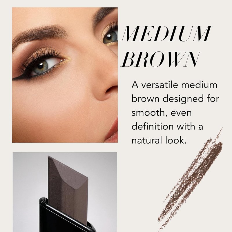 Xtreme Lashes Brow Pencil - Medium Brown, Waterproof & Smudge-Proof, Long-Lasting Vegan Makeup