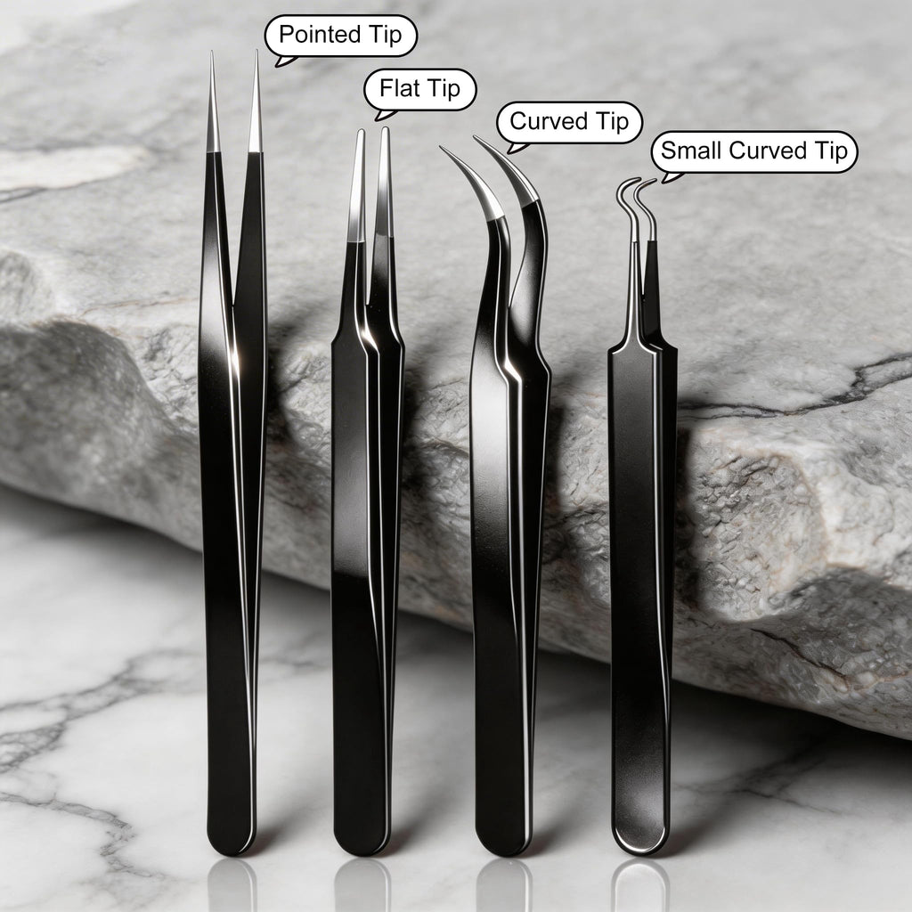G.CATACC 4-Pack Precision Tweezers Set, Curved and Pointed Tweezer