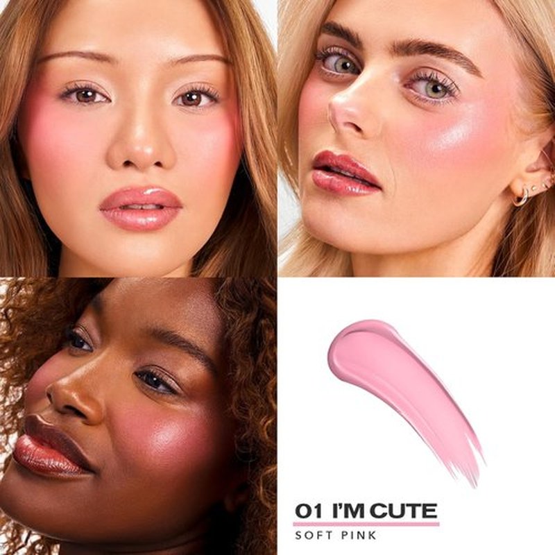 Sacheu Cheek STAY-N Liquid Blush - High Pigment, Buildable Cream Blush for Radiant Cheeks | Long-Lasting & Cruelty-Free (I'm Cute)