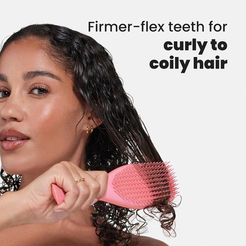 Tangle Teezer Ultimate Detangler Brush - Reduces Frizz & Breakage for 3C to 4C Curly Hair - Coral Pink