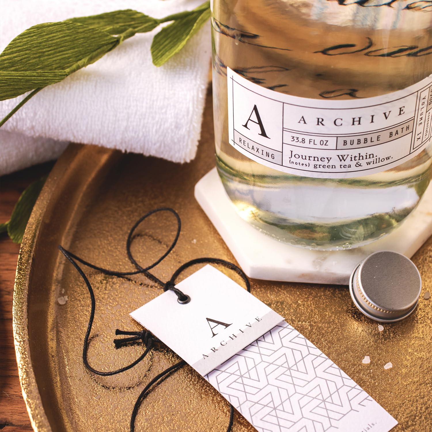 Archive Bubble Bath for Adults, 33.8 fl. oz., Fragranced Blend of Natural Oils, Refined Luxury Hydrating Liquid Bath Soap