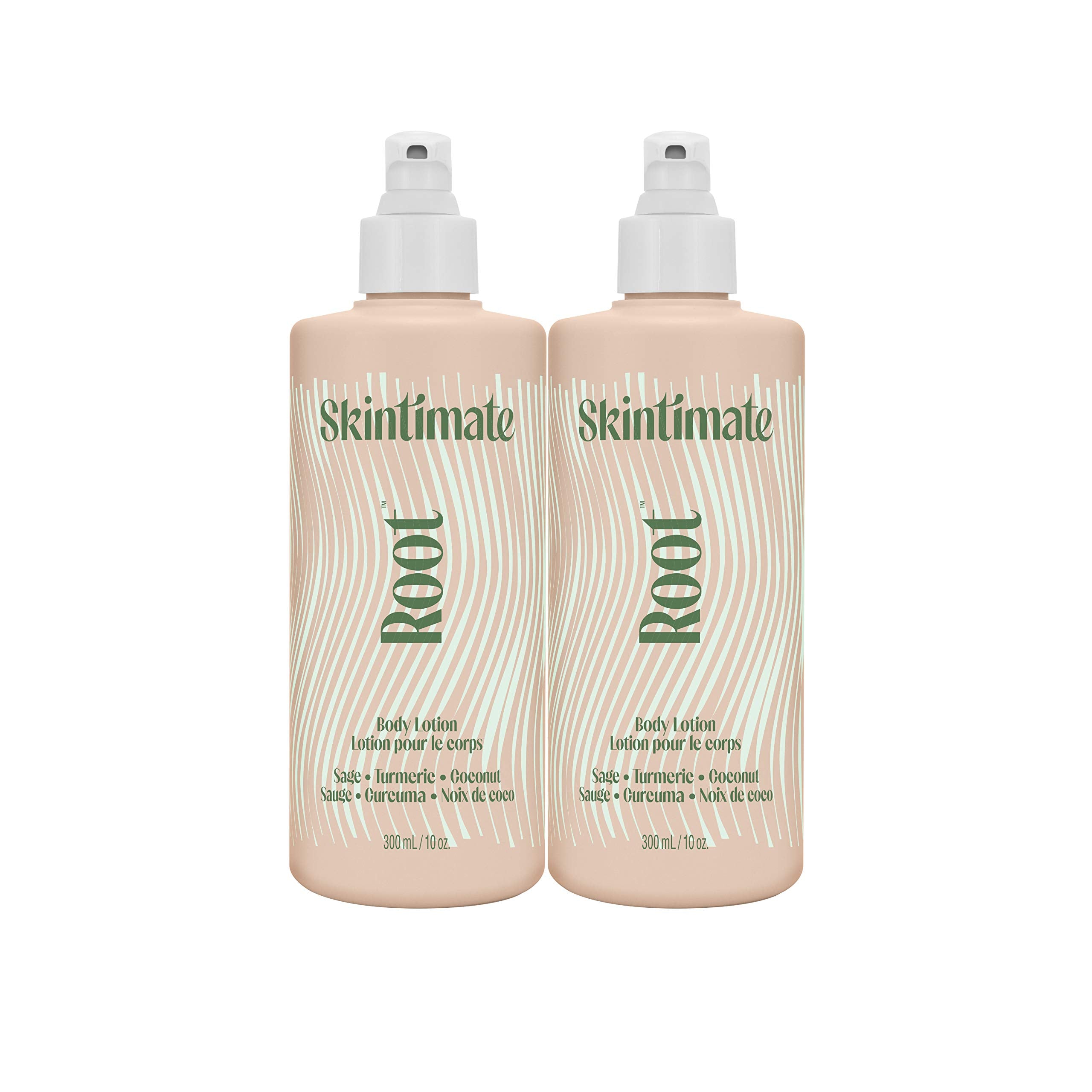 Skintimate Root Body Lotion, Scented with Sage, Turmeric and Coconut, 10 fl. oz. (Pack of 2)