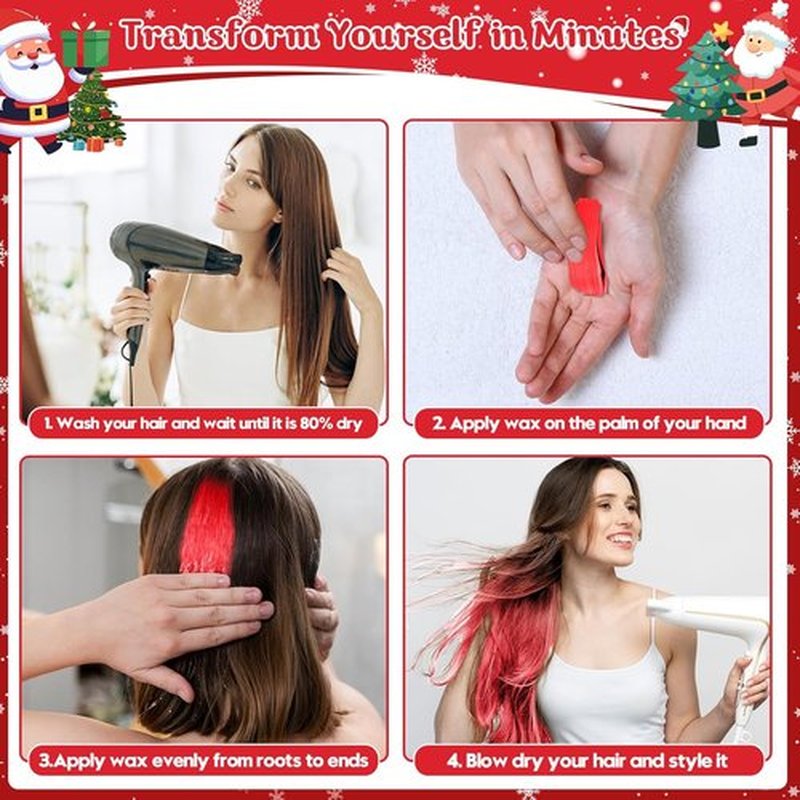 Skiennix Red Hair Dye - Temporary Hair Color Chalk for Girls | Perfect for Parties & Holidays