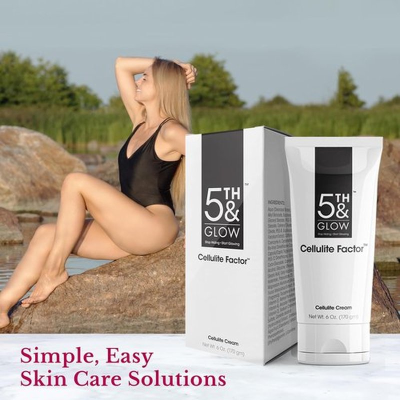 5th & Glow Cellulite Factor - Skin Tightening Cream for Body & Thighs - Firming Anti-Cellulite Lotion - 6 oz