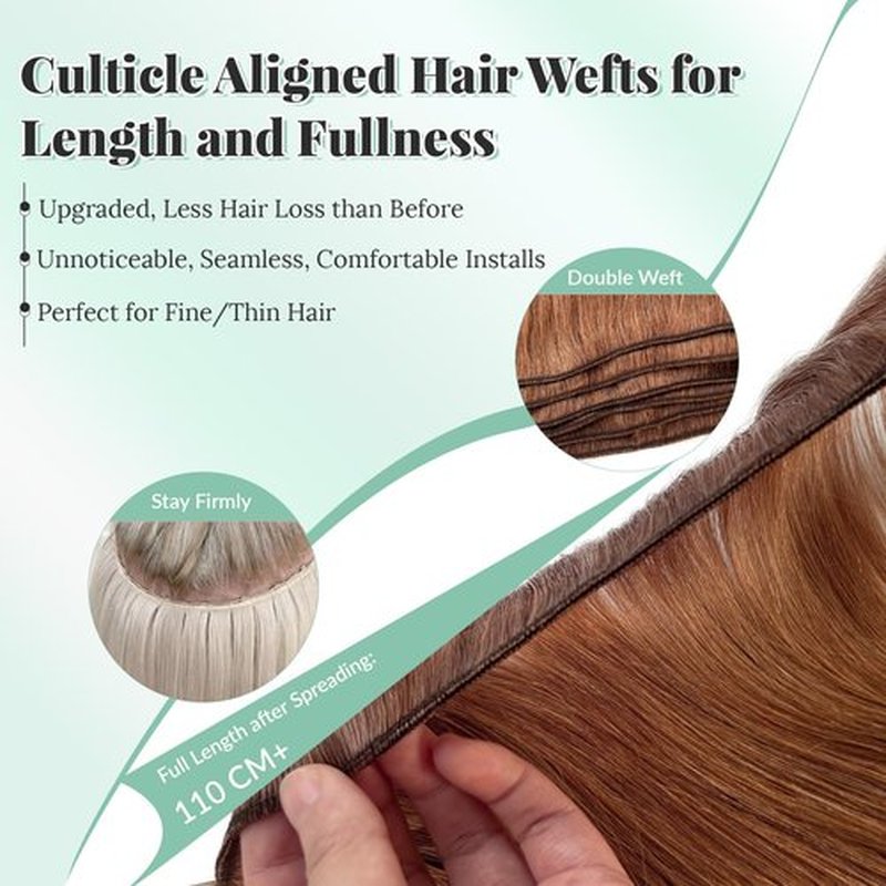 Auburn Weft Hair Extensions Sew in Human Hair Wefts for Women, 18 Inch 100G Silky Straight #30 Auburn Brown Bundle Double Weft Hand Tied Sew in Extensions Real Human Hair Weave