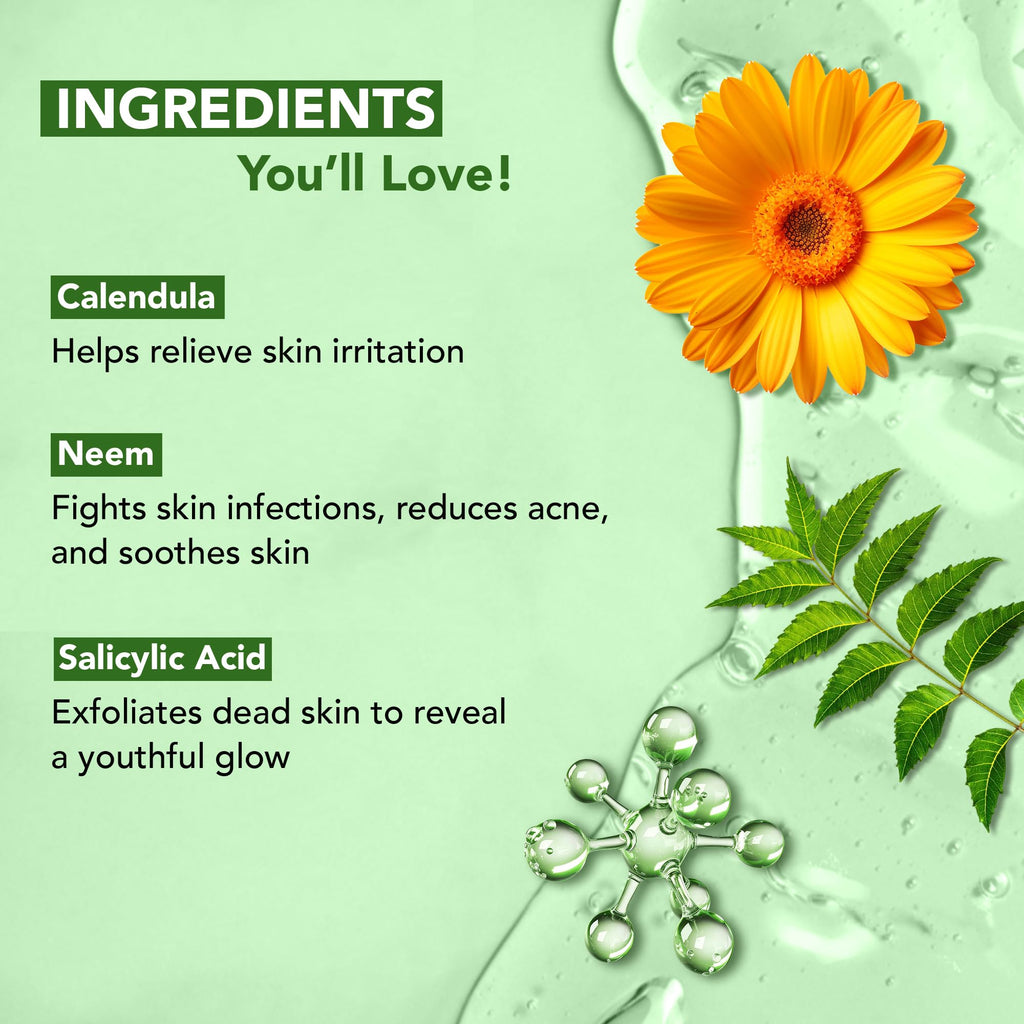 Botanic Hearth Calendula & Salicylic Acid Body Wash – Exfoliating Shower Gel with Neem Leaf Extract & Vitamin E, Clarifying Cleanser, Sulfate & Paraben Free – 16 fl oz