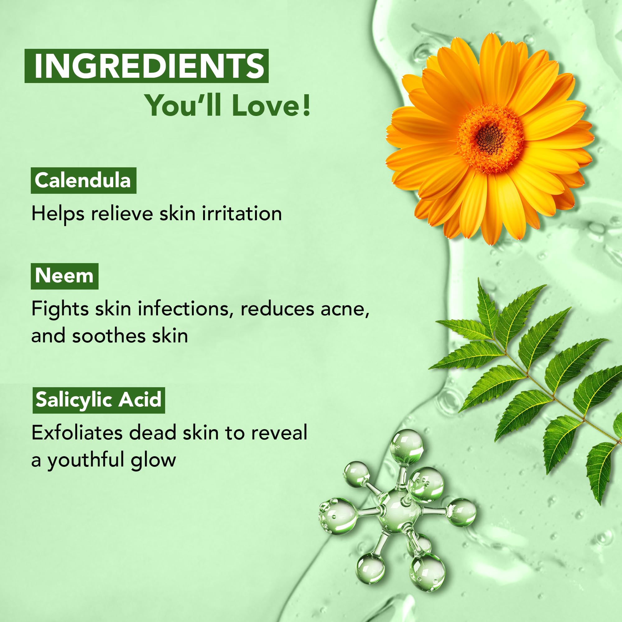 Botanic Hearth Calendula & Salicylic Acid Body Wash – Exfoliating Shower Gel with Neem Leaf Extract & Vitamin E, Clarifying Cleanser, Sulfate & Paraben Free – 16 fl oz
