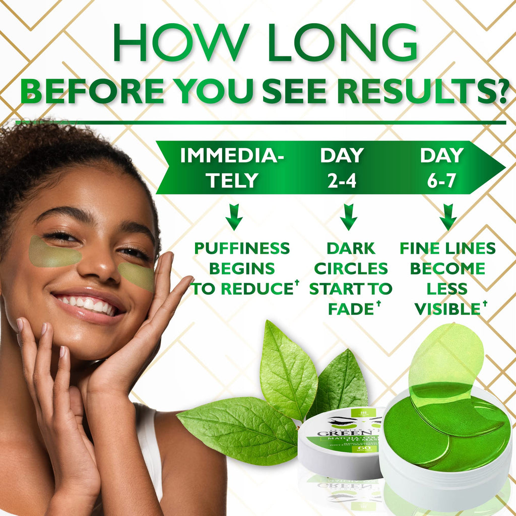 Lorelis Lab Under Eye Mask for Puffy Eyes, Dark Circles, Eye Bags, Puffiness, Wrinkles with Collagen - Hydrating - Green Tea Skincare - Anti-Aging Eye Patch Treatment Masks - 60 Under Eye Gel Pads