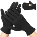 Segbeauty 24 Counts Elastic Black Cotton Gloves Work, 12 Pairs Moisture Lotion Cotton Gloves for Dry Hands Overnight with Elastic Band for Jewelry, At Home Spa Sleep Glove Soft Reusable Gel Glove Bulk