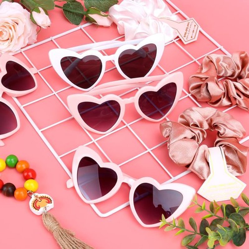 Loanzeg Bridesmaid Scrunchies Proposal Hair claws clips Set of 12 Bridal Shower heart sunglasses Gifts for Wedding Bachelorette Party Favors (24pcs White&Sage Green)