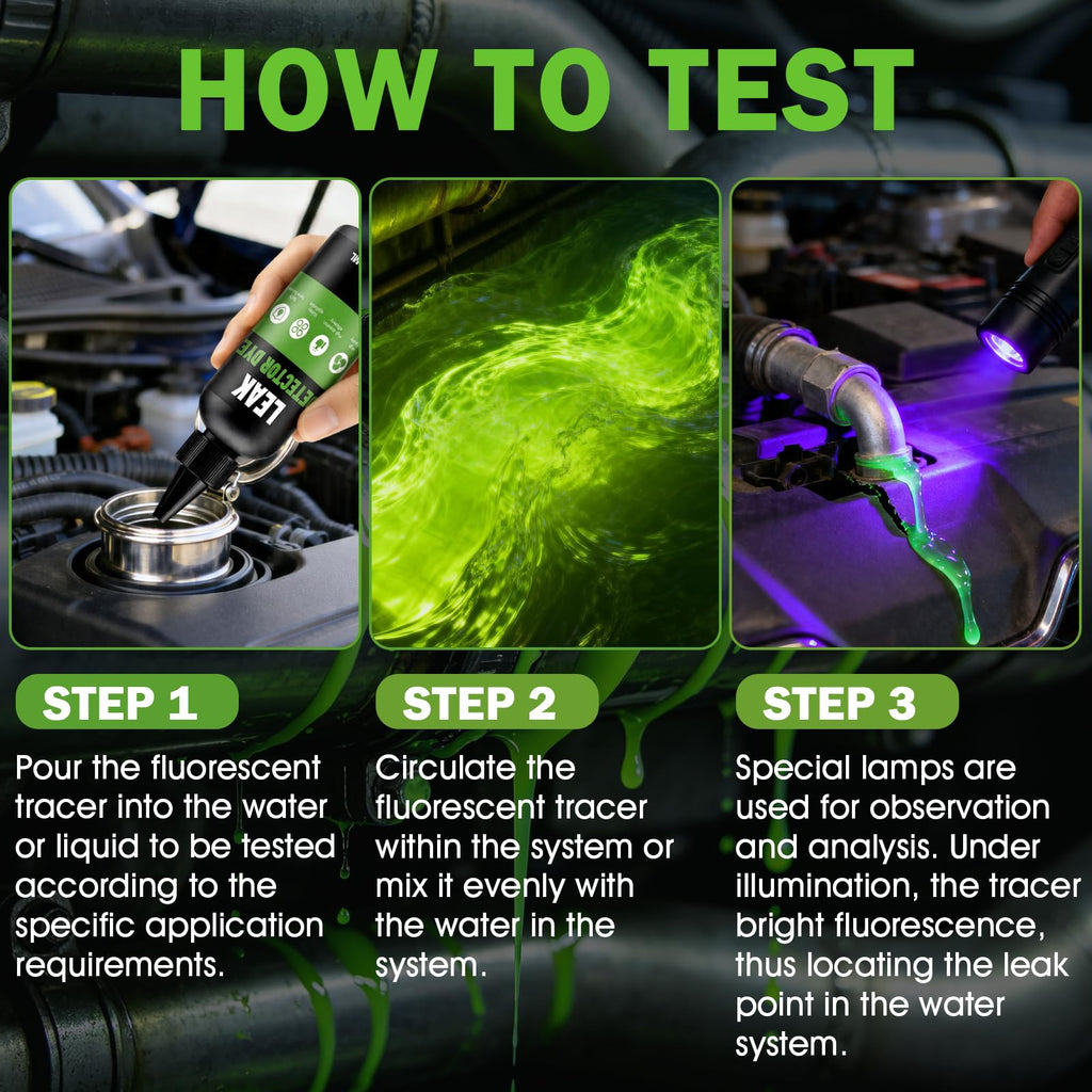kuailaya Coolant Dye, Coolant Dye Leak Detection Kit Precisely Locate