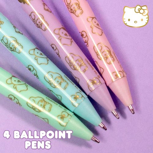 Hello Kitty & Friends 4-Piece Pen Set - My Melody & Kuromi | Cute School & Office Supplies