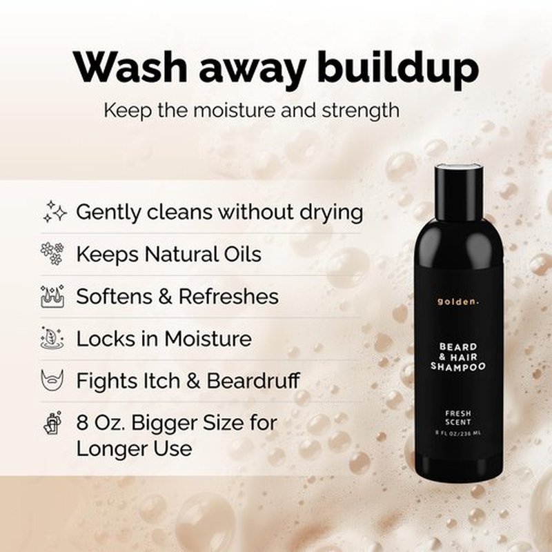 Golden Grooming Beard Shampoo - 8oz - Fresh