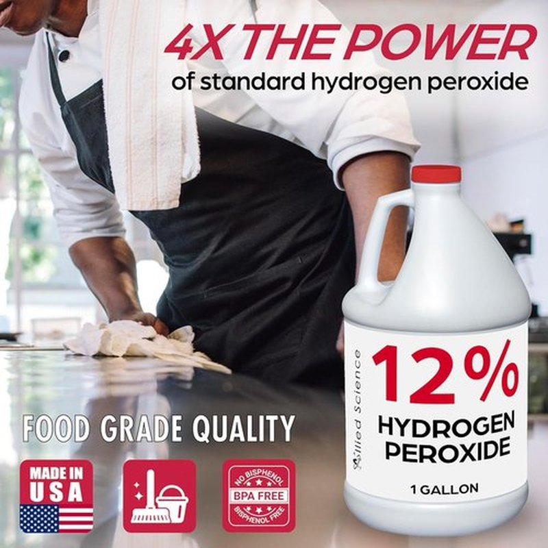 Allied Science 12% Food Grade Hydrogen Peroxide - 4X Stronger Cleaner for Home & Personal Care | 1 Gallon (2)
