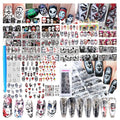 UARUOGP 25 Sheets Halloween Water Transfer Nail Stickers Nail Art Decals,10 Sheets Punk Skull Nails Foil Transfer Stickers,Grimace Skull Eye Spider DIY Decals for Halloween Party(35 Pcs)