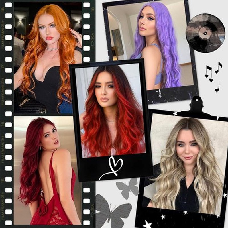 Beelu Pink Wigs for Women 26 Inch Long Wavy Wig Middle Part Lace Hairline Synthetic Heat Resistant Wig for Daily Party Cosplay Use