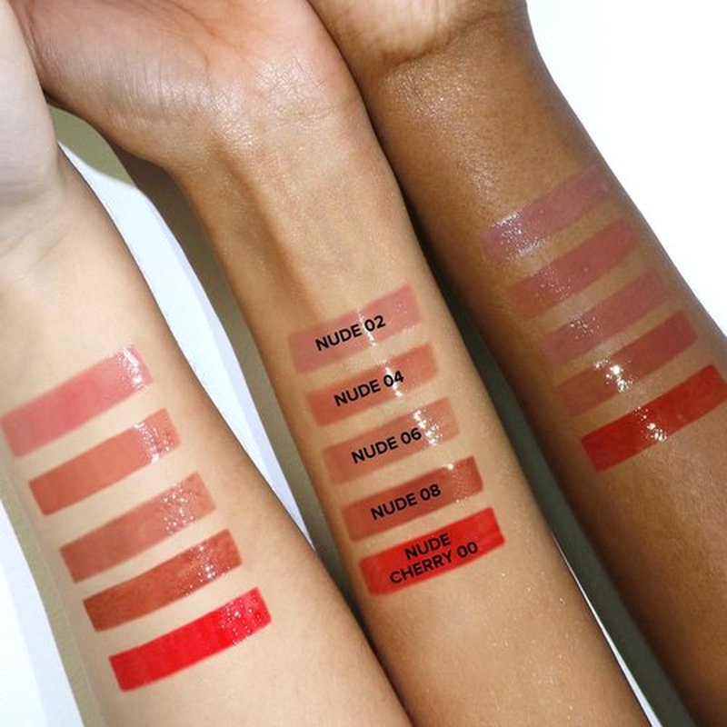 Nudestix Lip Glace – Hydrating Tinted Lip Gloss with Volumizing Peptides for Plumping & Shine | Vegan, Preservative-Free & Clean Lip Gloss - Nude 02