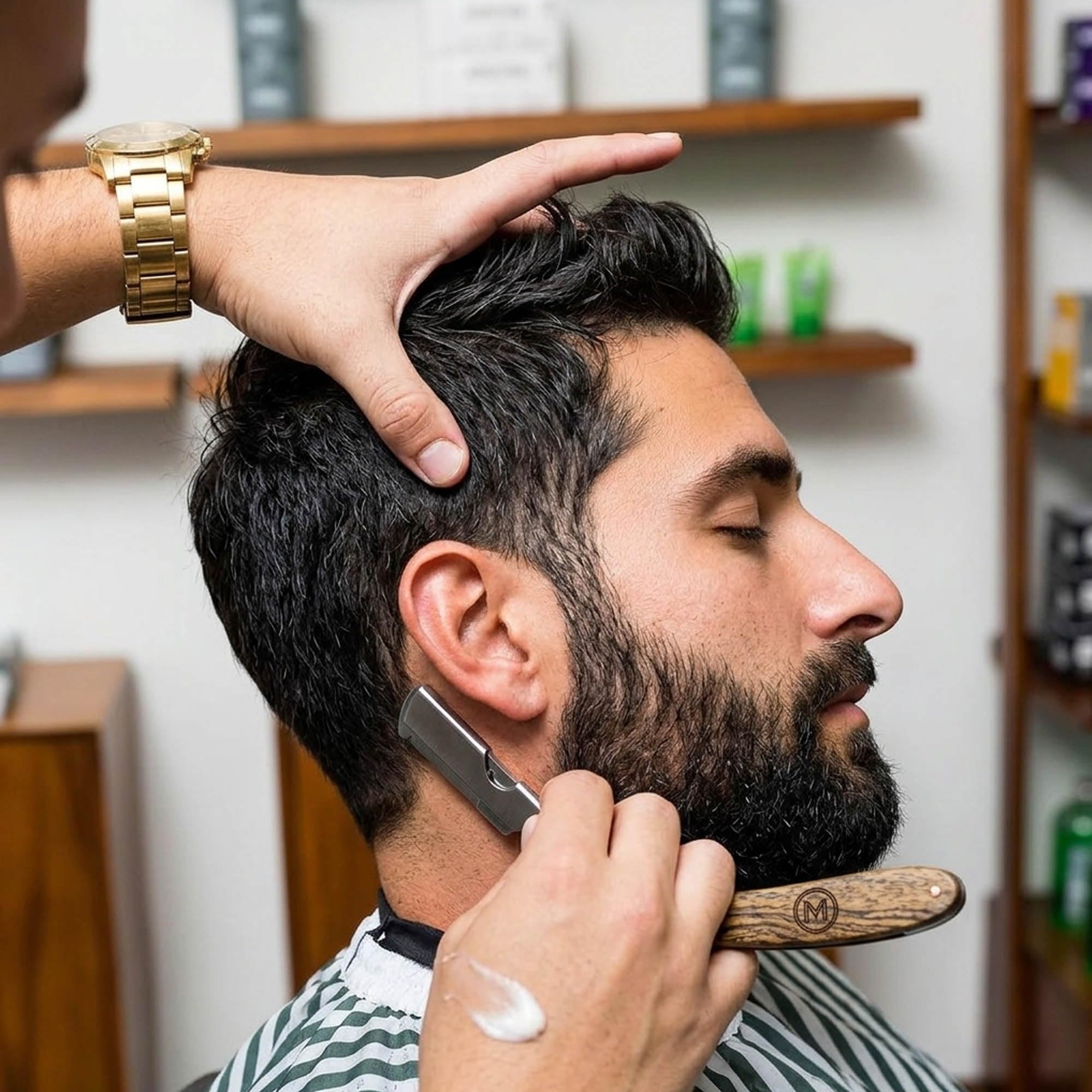 Straight Razor for Men Dark Brown Textolite Handle Stainless Steel Barber Razor Manual Shaving Razor Close Shave Folding Straight Edge Razor Durable Blade Arm Grooming Tool 6.00 Inch