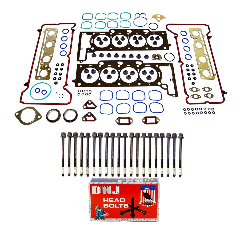 DNJ HGB31641 Engine Cylinder Head Gasket Set with Head Bolt Kit, Complete Repair Set for 2004-2011 Buick, Cadillac, Pontiac Bonneville, DeVille, DTS 4.6L V8 32V DOHC 281cid
