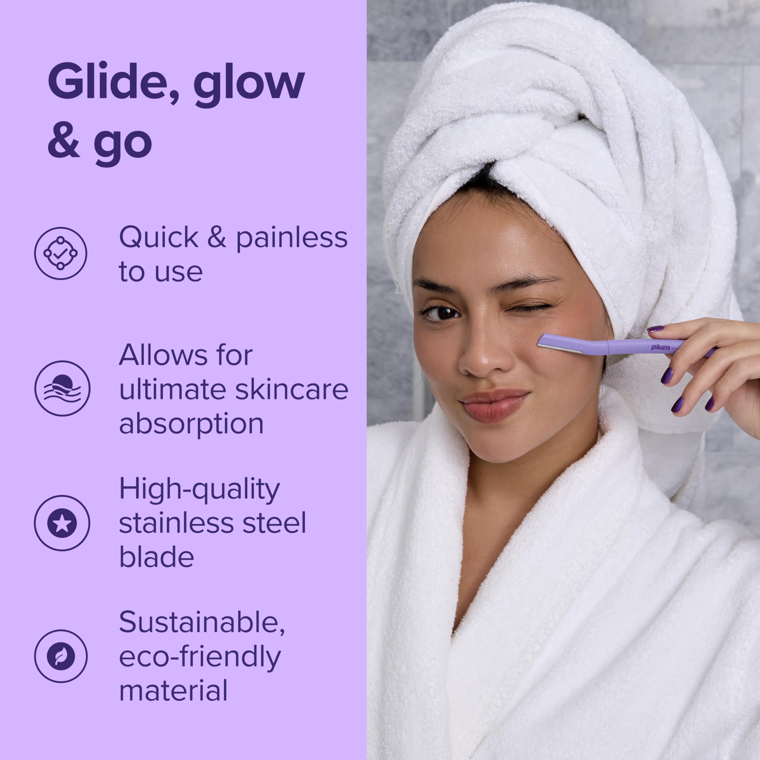 Plum Beauty Face Razors for Women, Eyebrow Razor & Brow Shaper