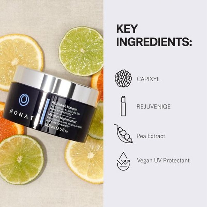 MONAT Replenish™ Masque - Deep Conditioning Hair Mask with Rejuveniqe® for Medium to Thick Hair | 148 ml ℮ 5.0 fl. oz.