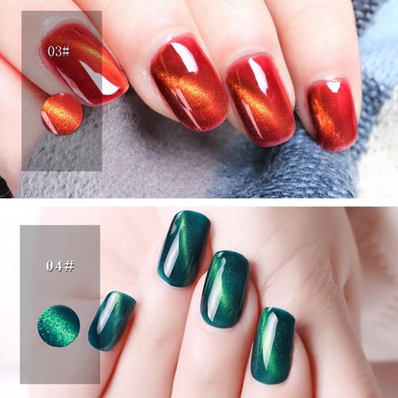 Gsnagole Gel Nail Polish Kit - Cat Eye Magnetic Gel Nail Polish Set, UV LED Soak Off Nail Art Varnish, Manicure Gift Set (Includes Magnet, 10ml per Bottle). (LLMY-1-6)