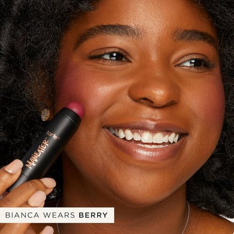 Tarte Maneater Silk Stick Blush - Creamy, Blendable Color for Cheeks & Lips | Vegan, Hydrating Finish