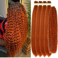 Ginger Orange Boho Braiding Hair Extensions Pre Stretched Boho Curly Deep Wave Crochet Boho Braids Gyal Bohemian Hypoallergenic Ez Braid Non Toxic Synthetic Yaki Fulani
