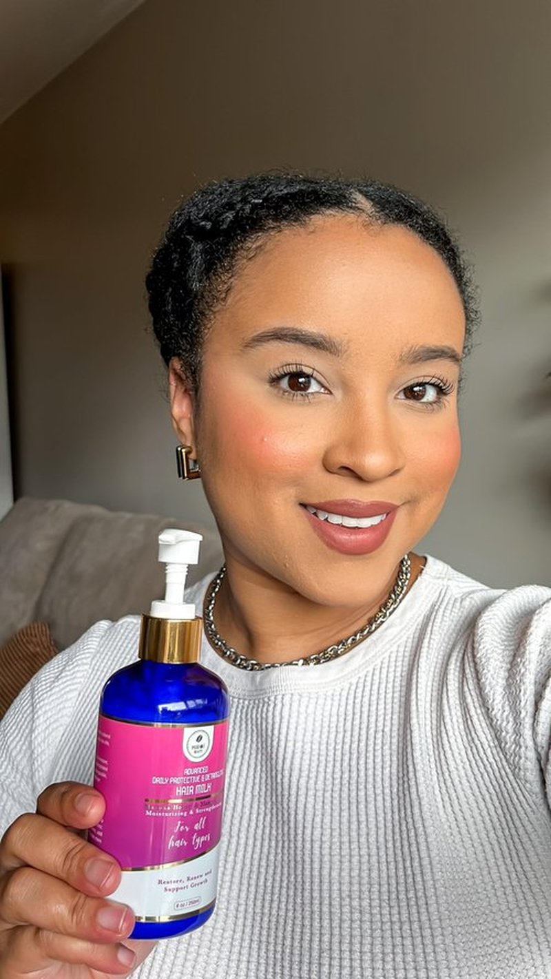 Advanced Daily Protective & Detangling Hair Milk | Nourishing Organic Leave-In Conditioning Repair and Renew Dry and damaged hair. Reduce Breakage and Support Hair Growth. 8 fl oz
