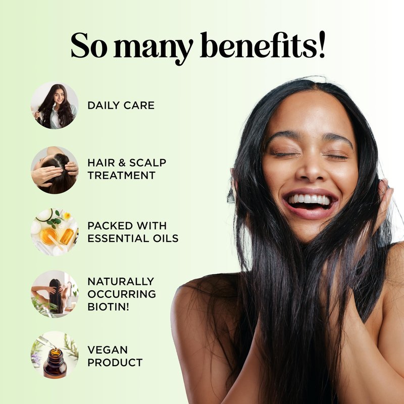 Volumizing Rosemary Hair Oil Serum - Moisturizing Scalp and Hair Oil for Men & Women Infused with Amla Black Castor Pumpkin Argan & Jojoba - Lightweight Hydrating Vegan & Color Safe (Rosemary Scent)