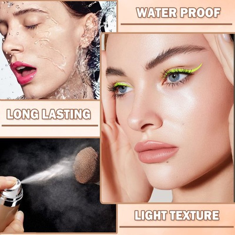 Flawless AirBrush Foundation High Coverage Foundation Smooth Creamy Matte Spray Foundation Makeup Kit For Mature Skin With Natural Nude Finish #Natural/Warm Porcelain