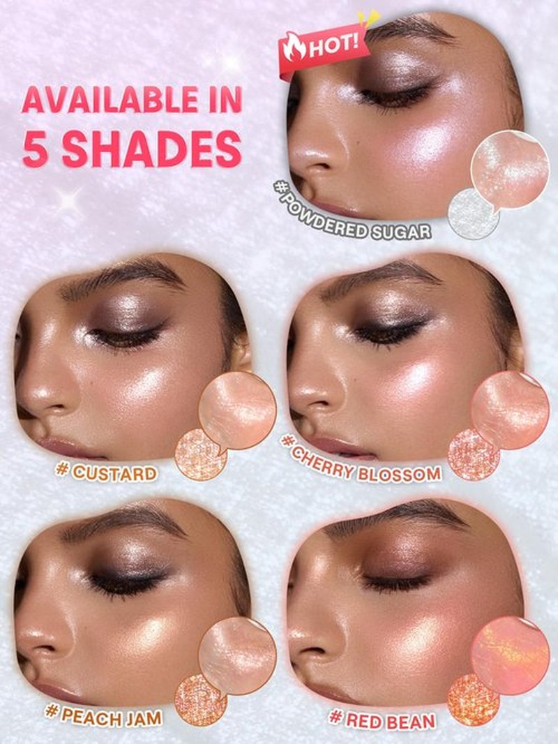SHEGLAM Glowchi Bouncy Highlighter Mochi-like Formula Highlighter Long-lasting Shimmer Makeup-Cherry Blossom