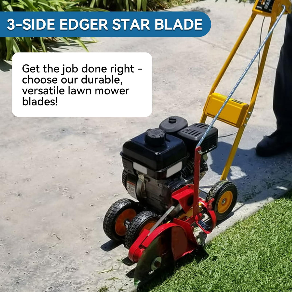 Bularie Edger Blade 781-0748 781-0748-0637 for Craftsman Troy-Bilt MTD Lawn Edger - 3-Side 9" Tri-Star Trencher Blade for B&S Sears McLane Gas Edger, Replace 40-009 490-105-M017 981-0748 - 2 Pack