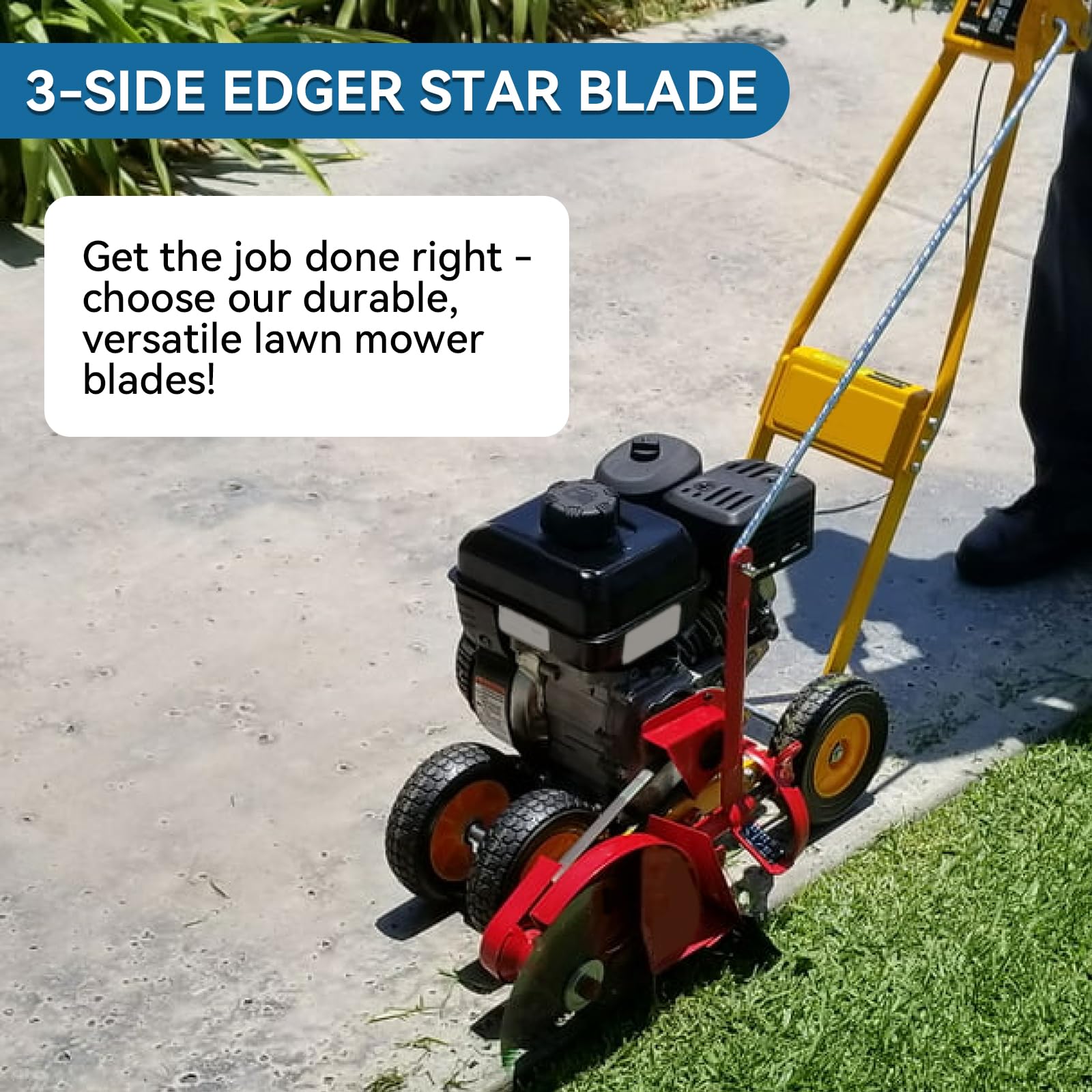 Bularie Edger Blade 781-0748 781-0748-0637 for Craftsman Troy-Bilt MTD Lawn Edger - 3-Side 9" Tri-Star Trencher Blade for B&S Sears McLane Gas Edger, Replace 40-009 490-105-M017 981-0748 - 2 Pack