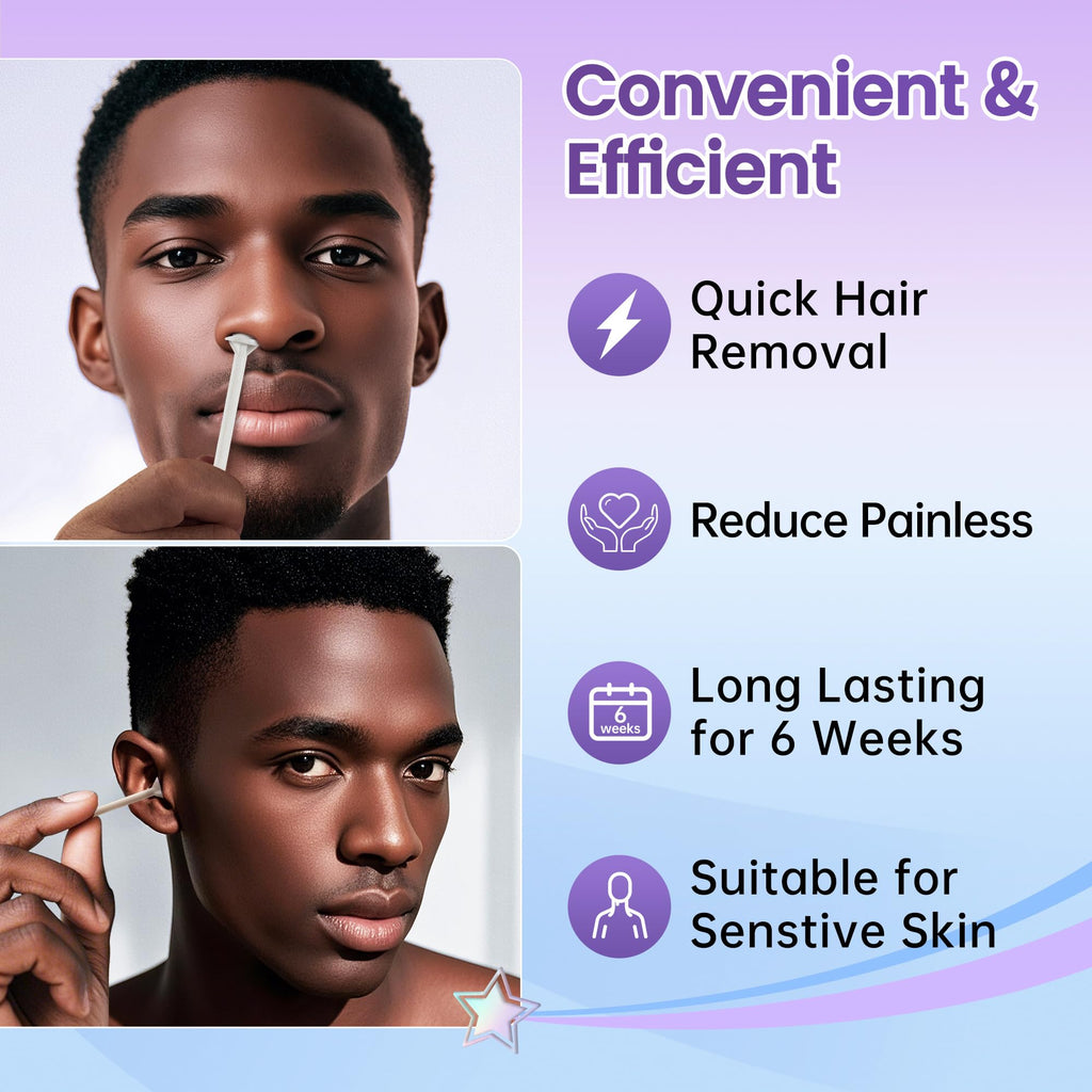 LaWink Nose Wax Kit Men,Portable Ear Nose Hair Waxing Kit, with 100g Wax, Mini Waxing Warmer Travel Waxing Warmer for Hair Removal, Silicone Pots, Usb Rapid Heating, Painless