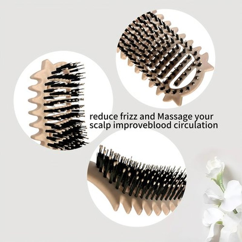New Curl Defining Brush Ventilated Boar Bristle Hair Brush,Curl Brush For Curly Hair Wet,Curly Hair Brush For Valentines day gifts Women And Men (Pink)