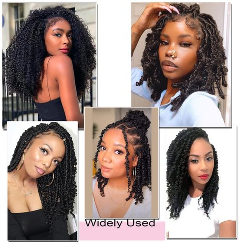 Ahrencan Passion Twist Hair-14 Inch 7 Packs Water Wave Crochet Hair,Black Curly Wrapping Hair For Women Braiding Passion Twist/Butterfly Locs/Spring Twists Crochet Braids(14 Inch, 1B#)