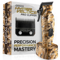 Cocco Hyper Veloce Pro Clipper, Digital Gap Ambassador Graphene Taper Blade Professional Hair Clippers, High-Torque BLDC Motor, All-Metal, Cordless, Charging Station Included (Camo)