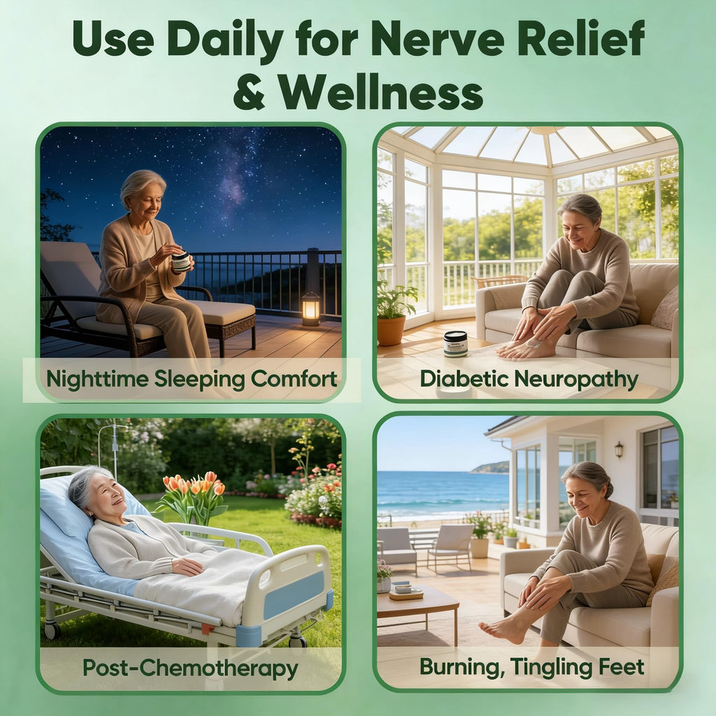 Nerve Cream Magnesium Lotion for Sleep & Varicose Veins Treatment for Legs - Lotion Cream for Body, Joint, Knee, Lumbar, Neck, Hand and Feet