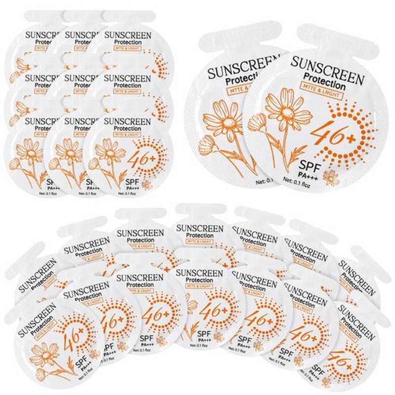 Heigble 150 Pcs Sunscreen Bulk Mini Travel Size Sunscreen Packets SPF 46+ Summer Party Gifts for Women Girl