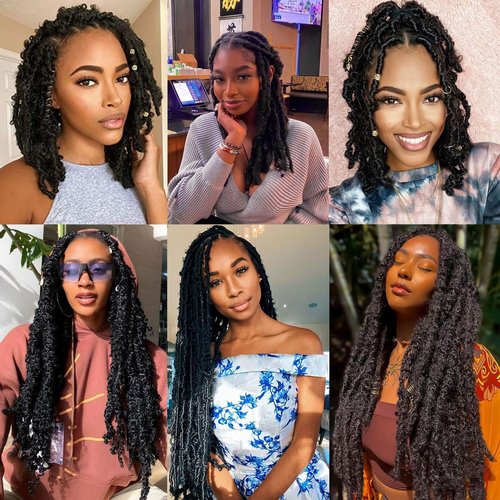 8 Packs Pre Separated Springy Afro Twist Hair 12 Inch Short Spring Twist Hair For Distressed Soft Locs Natural Black Marley Twist Crochet Braiding Hair Synthetic Hair Extension(8 Strands/Pack,1B#)