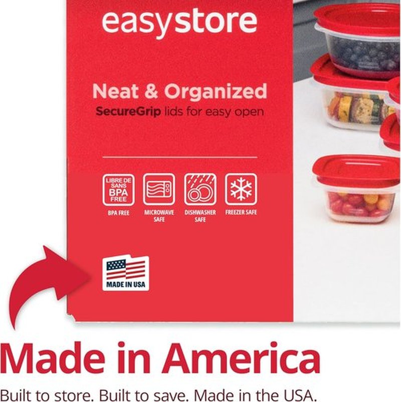 Rubbermaid EasyStore Containers - 38-Piece Food Storage Set with Lids for Organized Kitchen