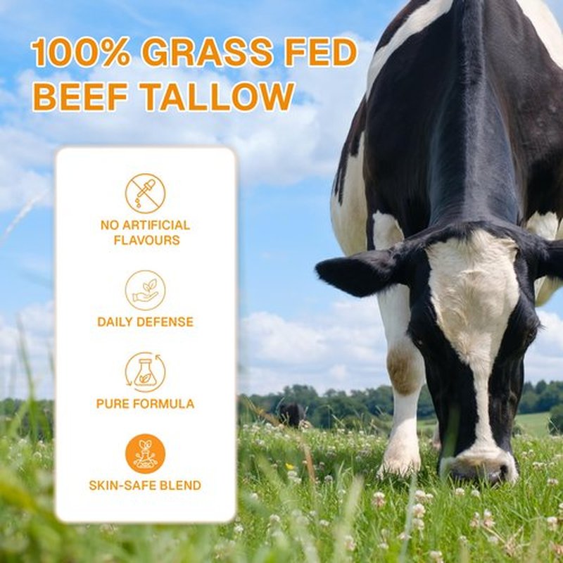 LUWORA Grass-Fed Beef Tallow Cream – Organic Moisturizing Tallow Balm for Face & Body, Whipped Tallow and Honey Balm Moisturizer, Anti Aging Skin Cream, Deep Hydration for Dry & Sensitive Skin