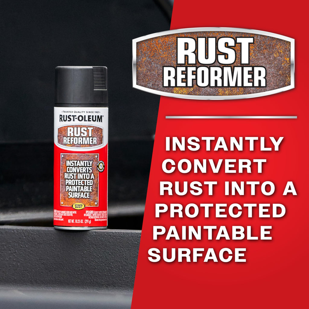 Rust-Oleum 248658 Stops Rust Reformer Spray Paint, 10.25 oz, Matte Black